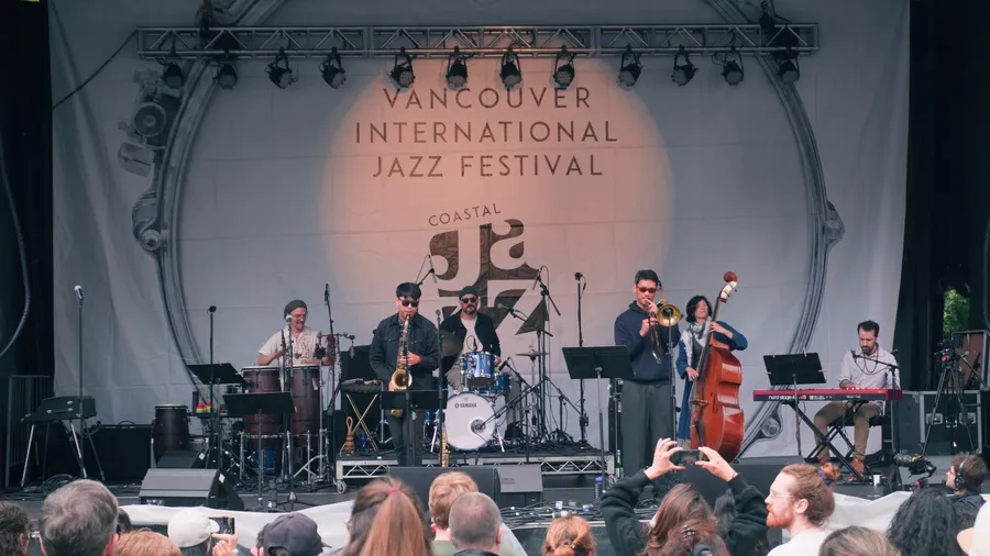Amphibioux performing on stage at the Vancouver International Jazz Festival